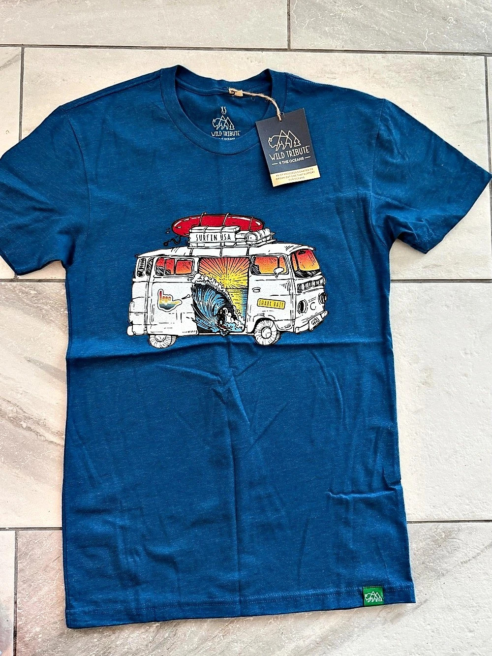 Wild Tribute Surfin' USA Van T-Shirt Blue